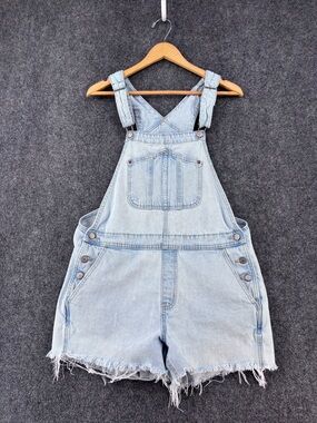 Old Navy Distressed Shortalls Bib Women’s L Countrygirl Utility Beach Festival